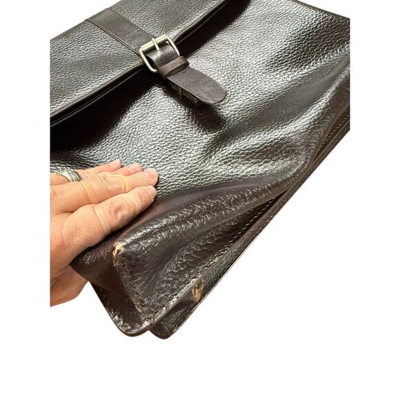 "KENNETH COLE NEW YORK" VTG Leather Briefcase Dk. Brown/Black Messenger Bag - Picture 8 of 16